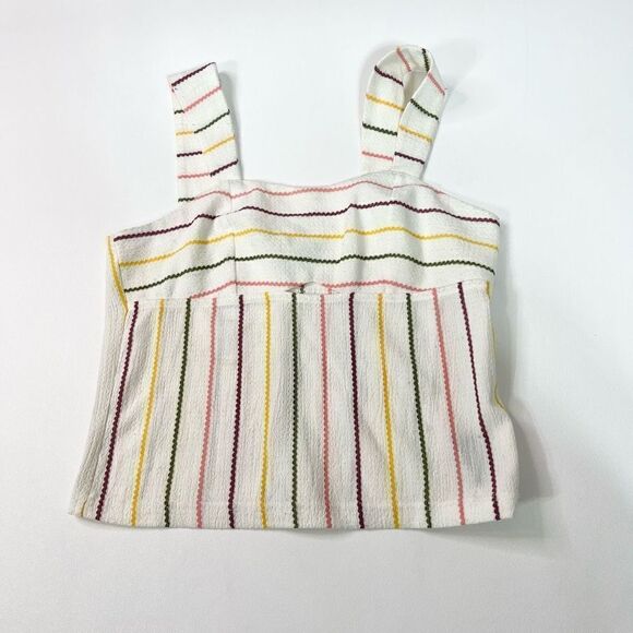 Walter Baker Shirt Womens Small Sleeveless Crop Striped Rainbow Ladies NEW - Picture 1 of 8